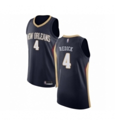 Men's New Orleans Pelicans #4 JJ Redick Authentic Navy Blue Basketball Jersey - Icon Edition