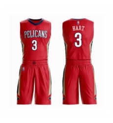 Men's New Orleans Pelicans #3 Josh Hart Swingman Red Basketball Suit Jersey Statement Edition