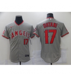 Men's Los Angeles Angels of Anaheim #17 Shohei Ohtani Grey Road Flex Base Authentic Collection Jersey