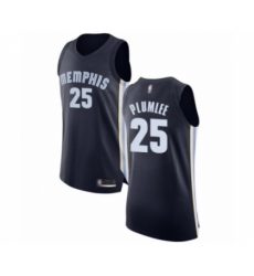 Men's Memphis Grizzlies #25 Miles Plumlee Authentic Navy Blue Basketball Jersey - Icon Edition