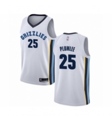 Men's Memphis Grizzlies #25 Miles Plumlee Authentic White Basketball Jersey - Association Edition