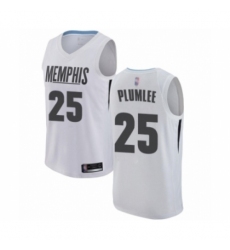 Men's Memphis Grizzlies #25 Miles Plumlee Authentic White Basketball Jersey - City Edition