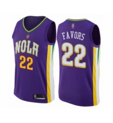 Men's New Orleans Pelicans #22 Derrick Favors Authentic Purple Basketball Jersey - City Edition