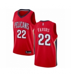 Men's New Orleans Pelicans #22 Derrick Favors Authentic Red Basketball Jersey Statement Edition