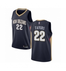 Men's New Orleans Pelicans #22 Derrick Favors Swingman Navy Blue Basketball Jersey - Icon Edition
