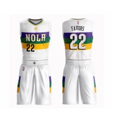 Youth New Orleans Pelicans #22 Derrick Favors Swingman White Basketball Suit Jersey - City Edition