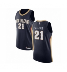 Men's New Orleans Pelicans #21 Darius Miller Authentic Navy Blue Basketball Jersey - Icon Edition