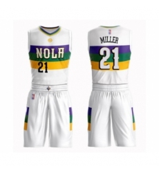 Men's New Orleans Pelicans #21 Darius Miller Swingman White Basketball Suit Jersey - City Edition