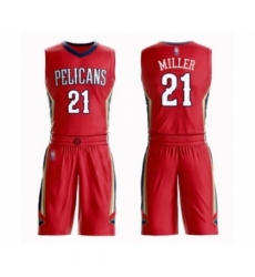 Youth New Orleans Pelicans #21 Darius Miller Swingman Red Basketball Suit Jersey Statement Edition
