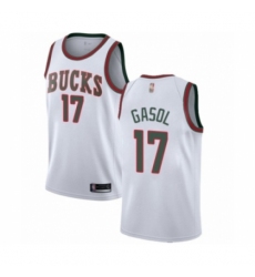 Women's Milwaukee Bucks #17 Pau Gasol Swingman White Fashion Hardwood Classics Basketball Jersey