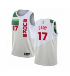 Youth Milwaukee Bucks #17 Pau Gasol White Swingman Jersey - Earned Edition