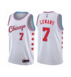 Men's Chicago Bulls #7 Timothe Luwawu Authentic White Basketball Jersey - City Edition