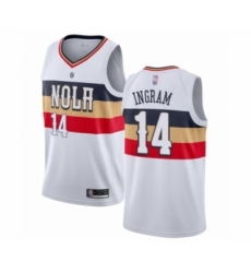 Women's New Orleans Pelicans #14 Brandon Ingram White Swingman Jersey - Earned Edition