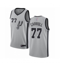 Men's San Antonio Spurs #77 DeMarre Carroll Authentic Silver Basketball Jersey Statement Edition