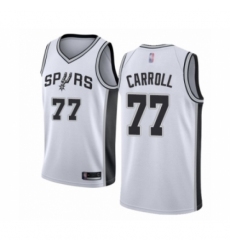 Men's San Antonio Spurs #77 DeMarre Carroll Authentic White Basketball Jersey - Association Edition