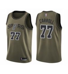 Men's San Antonio Spurs #77 DeMarre Carroll Swingman Green Salute to Service Basketball Jersey