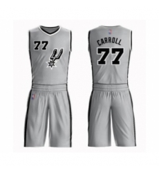 Men's San Antonio Spurs #77 DeMarre Carroll Swingman Silver Basketball Suit Jersey Statement Edition