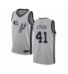 Men's San Antonio Spurs #41 Trey Lyles Authentic Silver Basketball Jersey Statement Edition