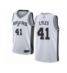 Men's San Antonio Spurs #41 Trey Lyles Authentic White Basketball Jersey - Association Edition