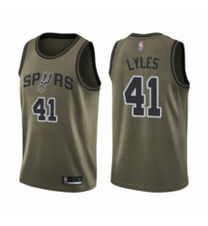 Men's San Antonio Spurs #41 Trey Lyles Swingman Green Salute to Service Basketball Jersey