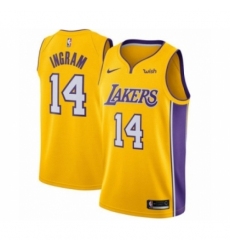 Men's Los Angeles Lakers #14 Brandon Ingram Authentic Gold Home Basketball Jersey - Icon Edition