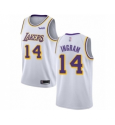 Men's Los Angeles Lakers #14 Brandon Ingram Authentic White Basketball Jerseys- Association Edition
