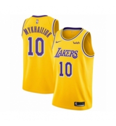 Youth Los Angeles Lakers #10 Sviatoslav Mykhailiuk Swingman Gold Basketball Jersey - Icon Edition