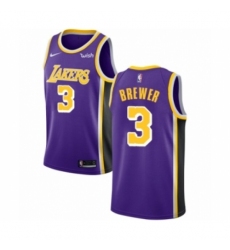 Men's Los Angeles Lakers #3 Corey Brewer Authentic Purple Basketball Jerseys - Icon Edition