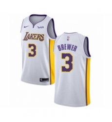 Youth Los Angeles Lakers #3 Corey Brewer Swingman White Basketball Jersey - Association Edition