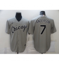 Men's Majestic Chicago White Sox #7 Tim Anderson Grey MLB Jersey