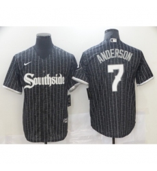 Men's Nike Chicago White Sox Southside #7 Tim Anderson Black Alternate Flex Base Jersey