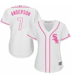 Women's Majestic Chicago White Sox #7 Tim Anderson Replica White Fashion Cool Base MLB Jersey