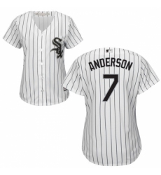 Women's Majestic Chicago White Sox #7 Tim Anderson Replica White Home Cool Base MLB Jersey