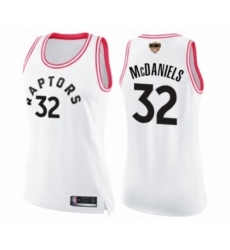 Women's Toronto Raptors #32 KJ McDaniels Swingman White  Pink Fashion 2019 Basketball Finals Bound Jersey