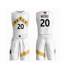 Men's Toronto Raptors #20 Jodie Meeks Swingman White 2019 Basketball Finals Bound Suit Jersey - City Edition
