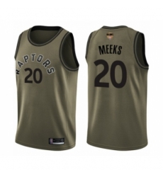 Youth Toronto Raptors #20 Jodie Meeks Swingman Green Salute to Service 2019 Basketball Finals Bound Jersey