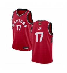 Youth Toronto Raptors #17 Jeremy Lin Swingman Red 2019 Basketball Finals Bound Jersey - Icon Edition