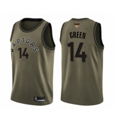 Men's Toronto Raptors #14 Danny Green Swingman Green Salute to Service 2019 Basketball Finals Bound Jersey