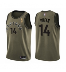 Men's Toronto Raptors #14 Danny Green Swingman Green Salute to Service 2019 Basketball Finals Champions Jersey