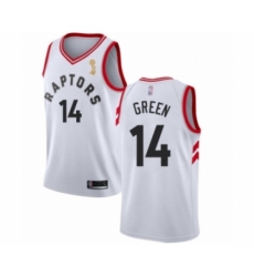Men's Toronto Raptors #14 Danny Green Swingman White 2019 Basketball Finals Champions Jersey - Association Edition