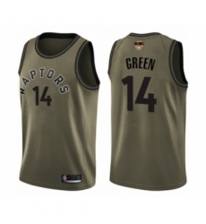 Youth Toronto Raptors #14 Danny Green Swingman Green Salute to Service 2019 Basketball Finals Bound Jersey