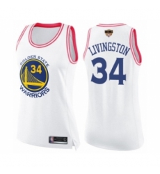 Women's Golden State Warriors #34 Shaun Livingston Swingman White Pink Fashion 2019 Basketball Finals Bound Basketball Jersey