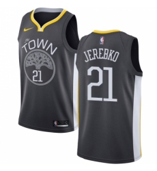 Men's Nike Golden State Warriors #21 Jonas Jerebko Black NBA Swingman Statement Edition Jersey