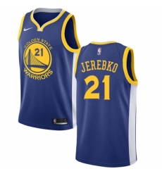 Men's Nike Golden State Warriors #21 Jonas Jerebko Blue NBA Swingman Icon Edition Jersey