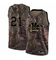 Men's Nike Golden State Warriors #21 Jonas Jerebko Camo NBA Swingman Realtree Collection Jersey