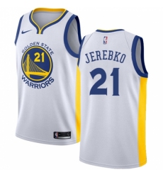 Men's Nike Golden State Warriors #21 Jonas Jerebko White NBA Swingman Association Edition Jersey