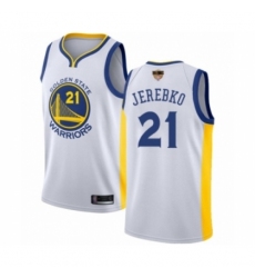 Women's Golden State Warriors #21 Jonas Jerebko Swingman White Basketball 2019 Basketball Finals Bound Jersey - Association Edition