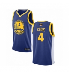 Men's Golden State Warriors #4 Quinn Cook Swingman Royal Blue Basketball 2019 Basketball Finals Bound Jersey - Icon Edition