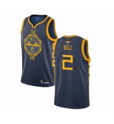 Youth Golden State Warriors #2 Jordan Bell Swingman Navy Blue Basketball 2019 Basketball Finals Bound Jersey - City Edition