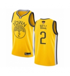 Youth Golden State Warriors #2 Jordan Bell Yellow Swingman 2019 Basketball Finals Bound Jersey - Earned Edition